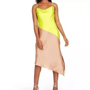 CUSHNIE x Target Lime green beige dress